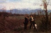 Wilhelm Leibl Leibl und Sperl auf der Huhnerjagd France oil painting artist